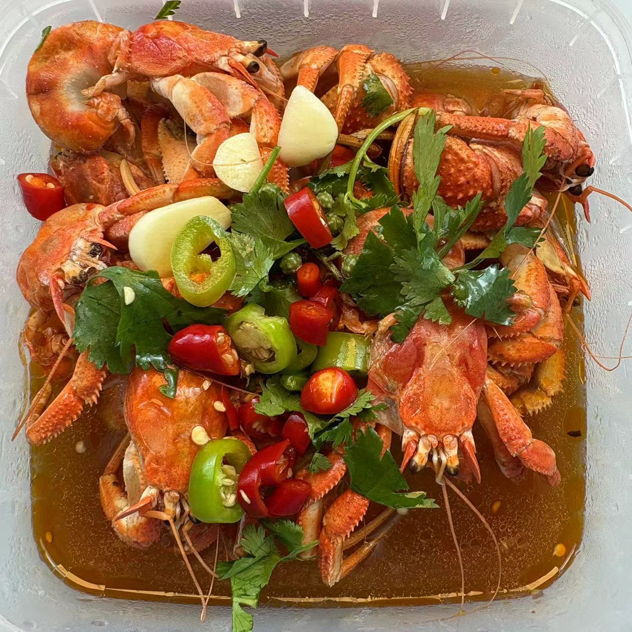 捞汁虾怪400g*2桶 辽宁大连发货 固形物65％ 可食用寄居蟹 顺丰