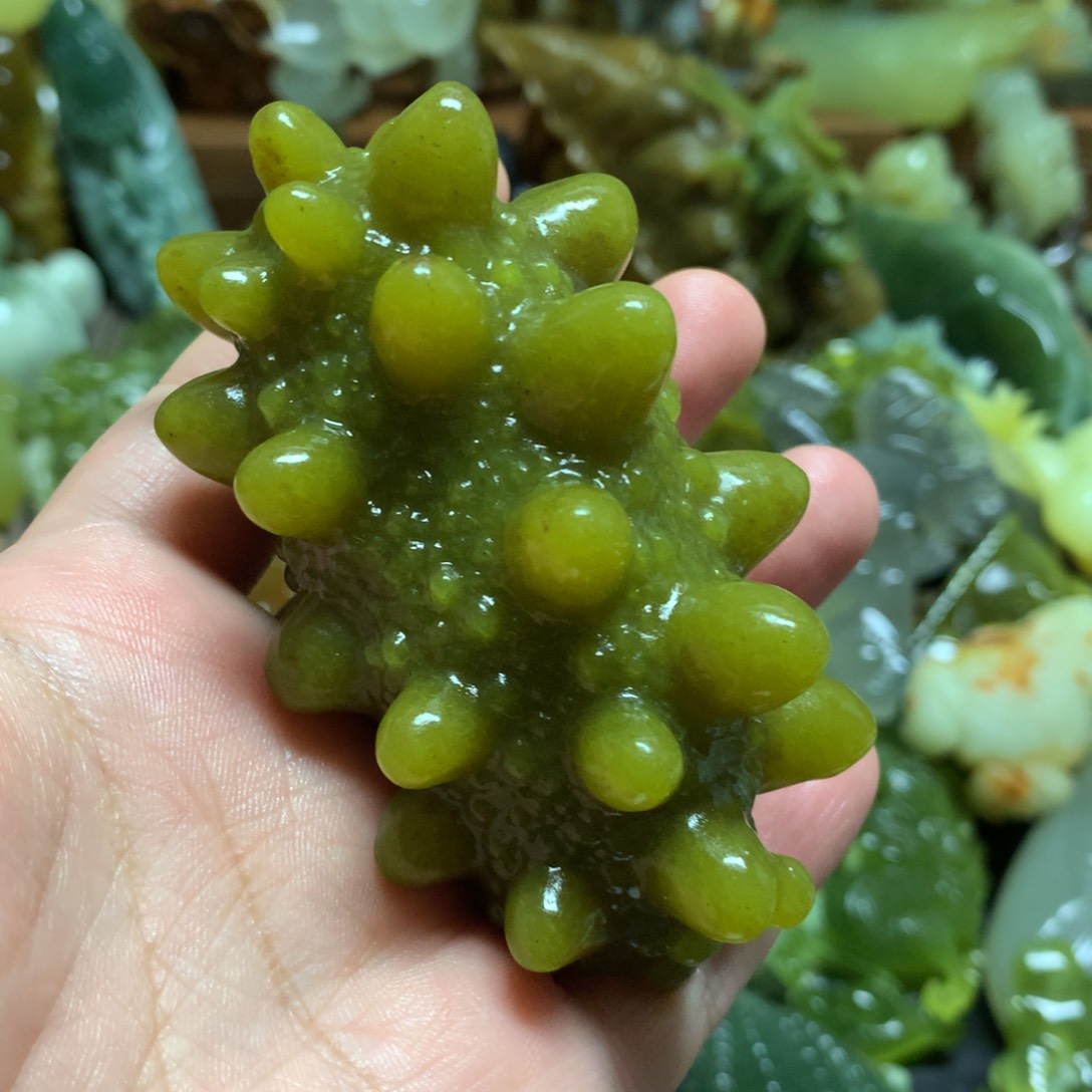 岫玉未镶嵌手把手把