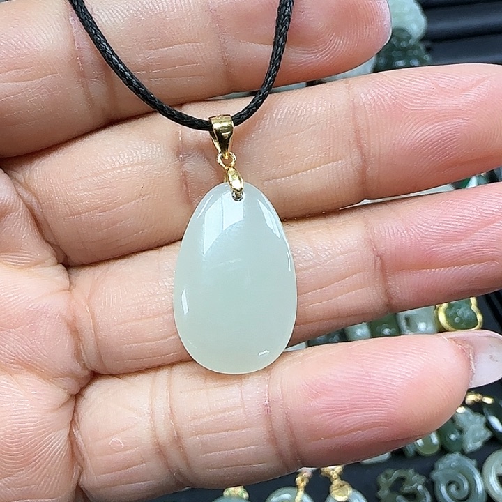 和田玉吊坠(不含链)银S925镶嵌