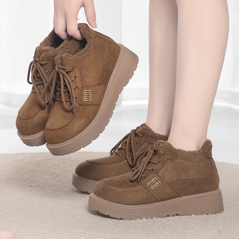 冬季老北京布鞋女款棉靴加绒加厚保暖大棉鞋厚底雪地靴防滑短靴