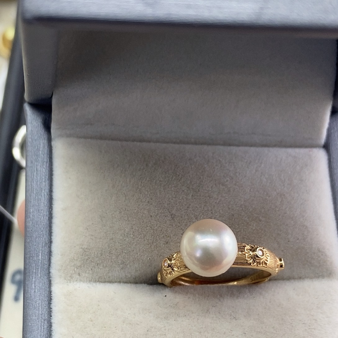 戒指银S925镶嵌海水珍珠