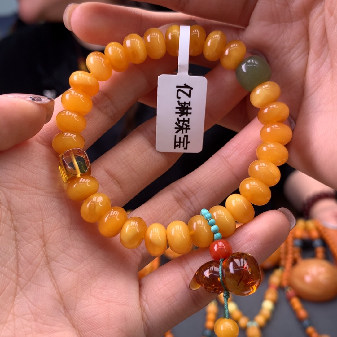 蜜蜡手串未镶嵌天然