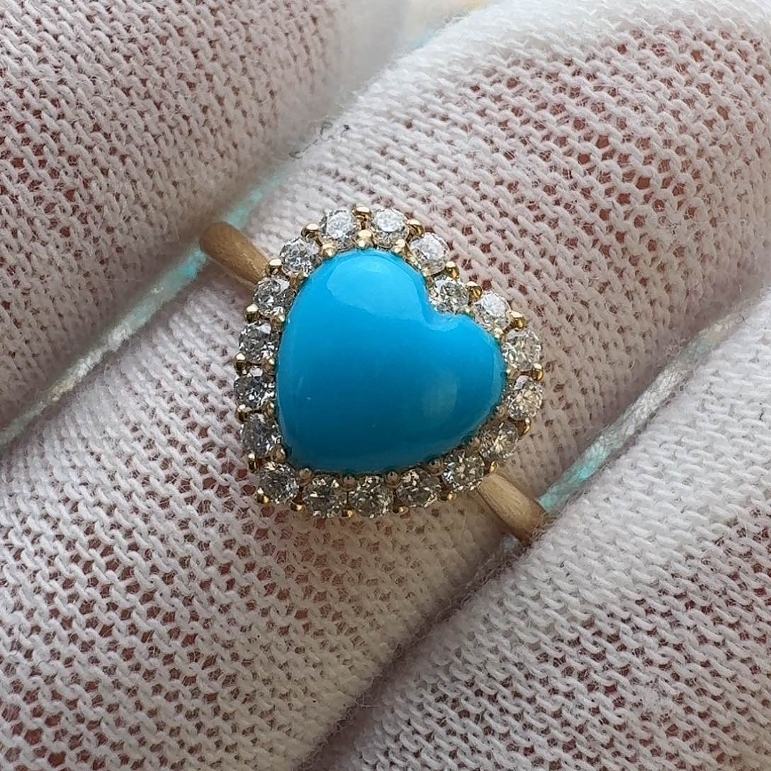 绿松石珠宝奇石18K金镶嵌