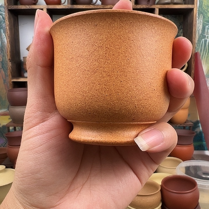 紫砂茶杯拙器甄选，纯原本矿。150毫升