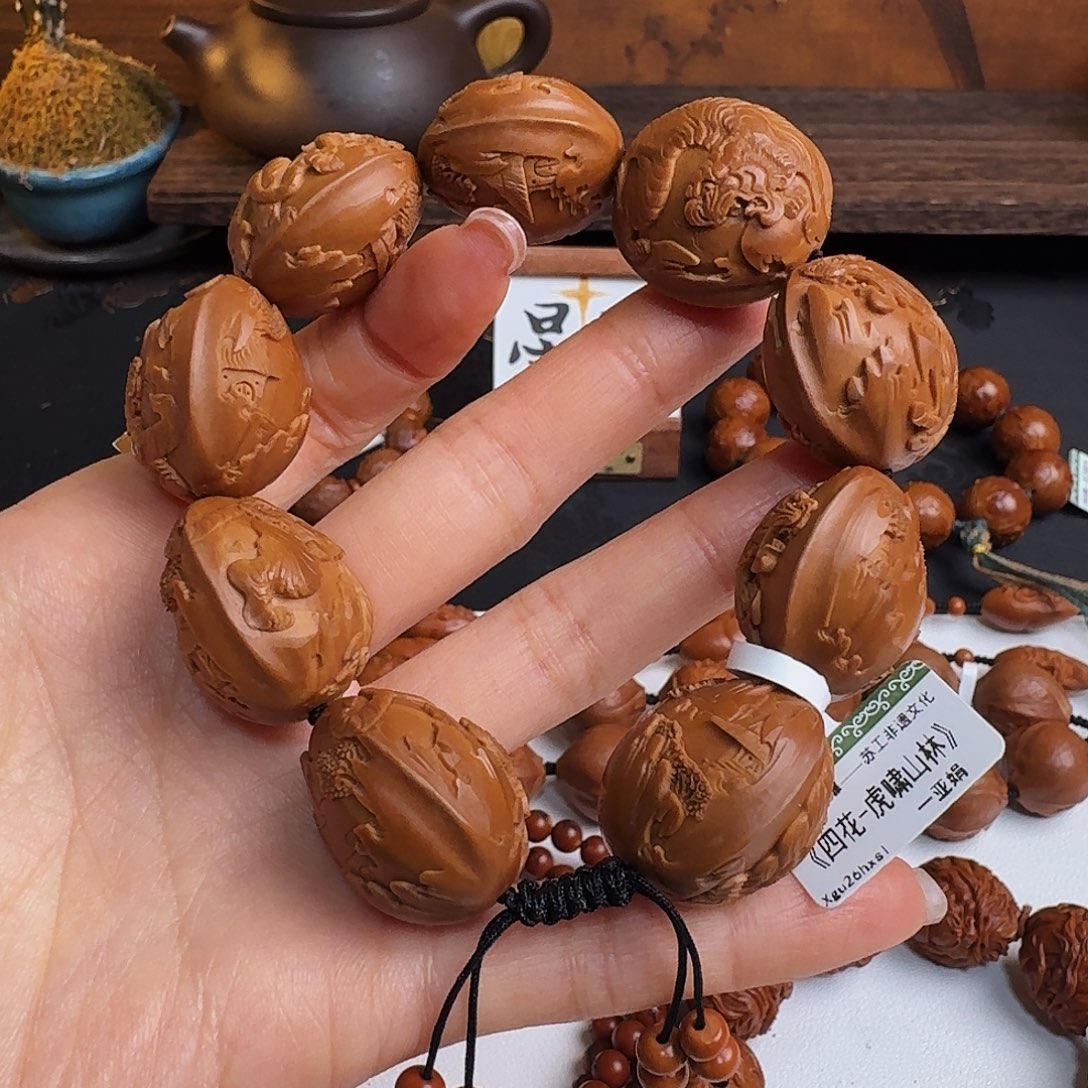 橄榄核手串/手链虎啸山林