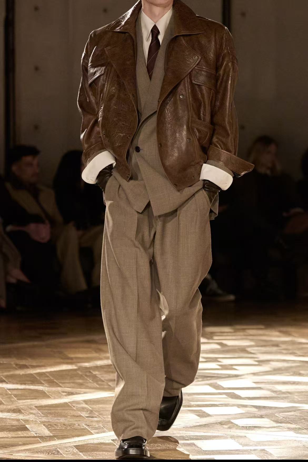 17-EM214-男士冬季连帽刺绣撞色拼接加厚棉服