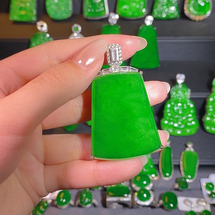 翡翠银S925镶嵌颈饰