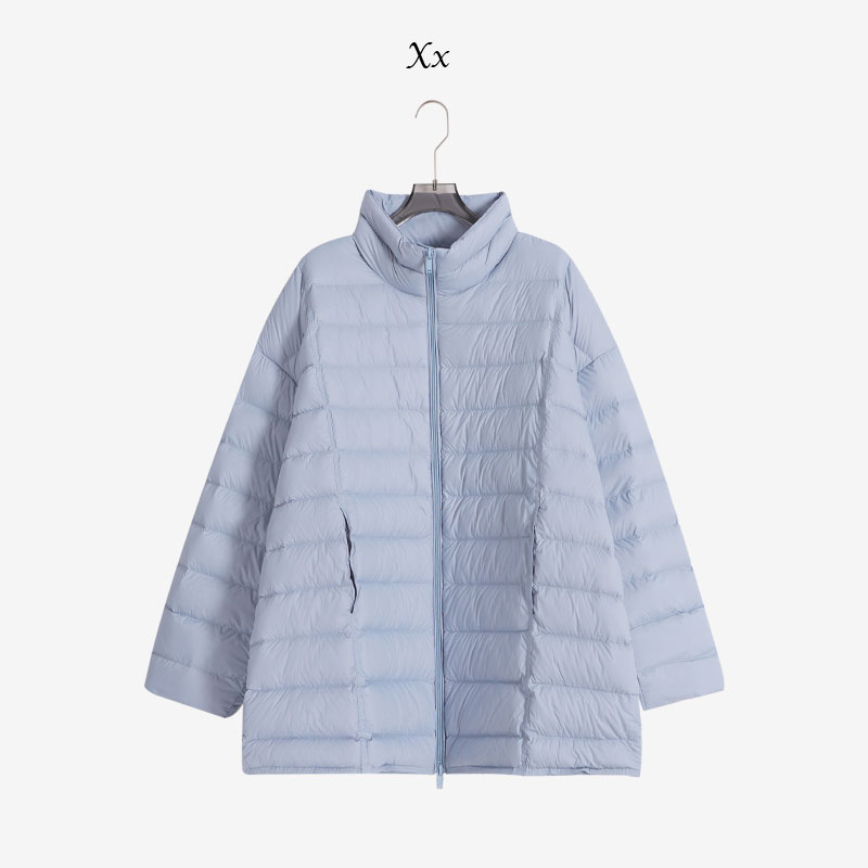 【芬尼冬日】秋冬排骨圆弧双领中长款羽绒服-2510