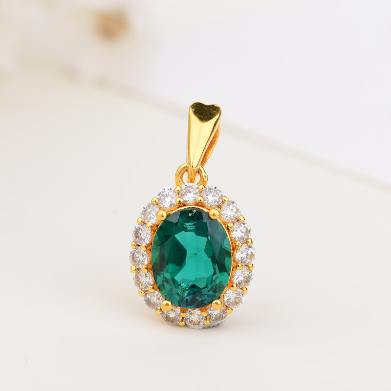 18k木佐绿宝吊坠经典款LC879+LL112