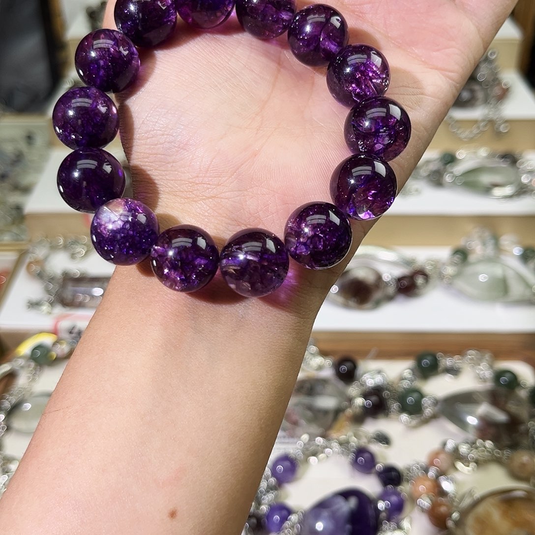 水晶手链合金心*手串