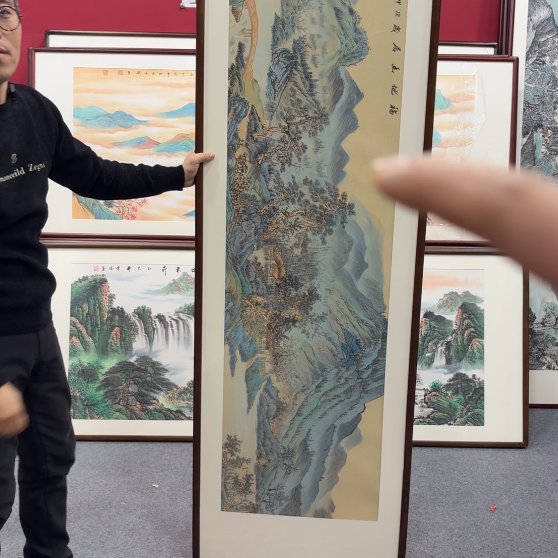 国画带框绘画210/60尺寸