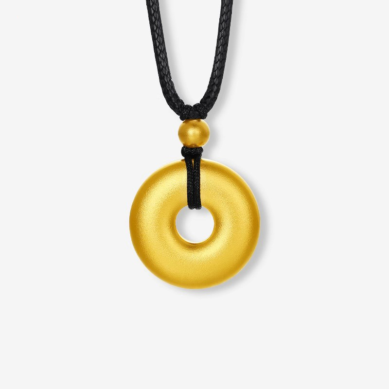 足银银制品 足银银制品 足银吊坠 平安扣时尚百搭吊坠足银吊坠