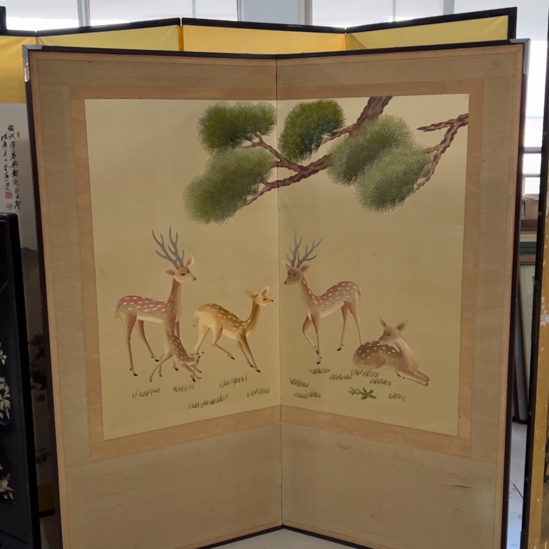 绘画屏风框画茶空间设计