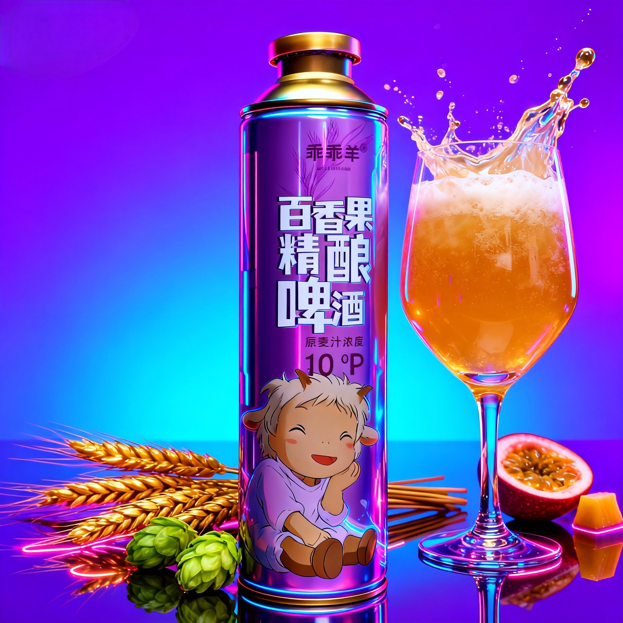 乖乖羊百香果精酿啤酒650ml