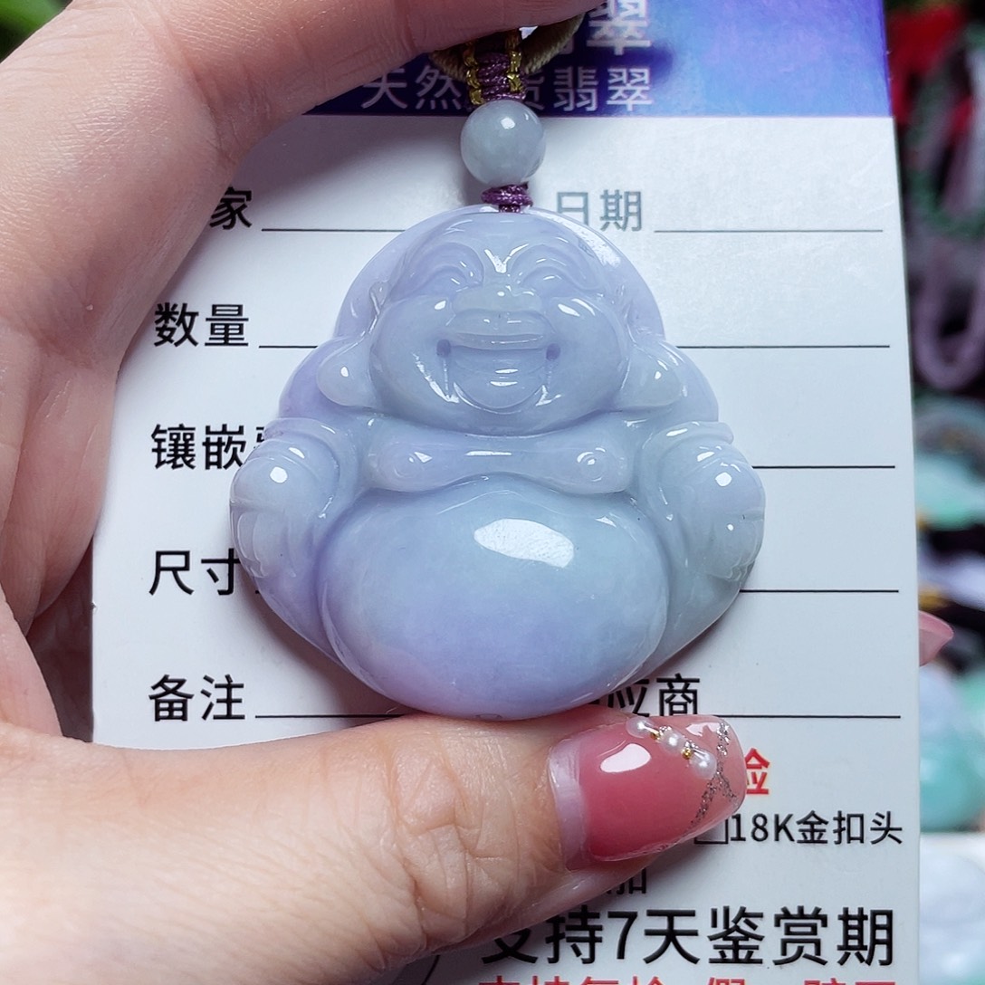 翡翠未镶嵌颈饰佛公06