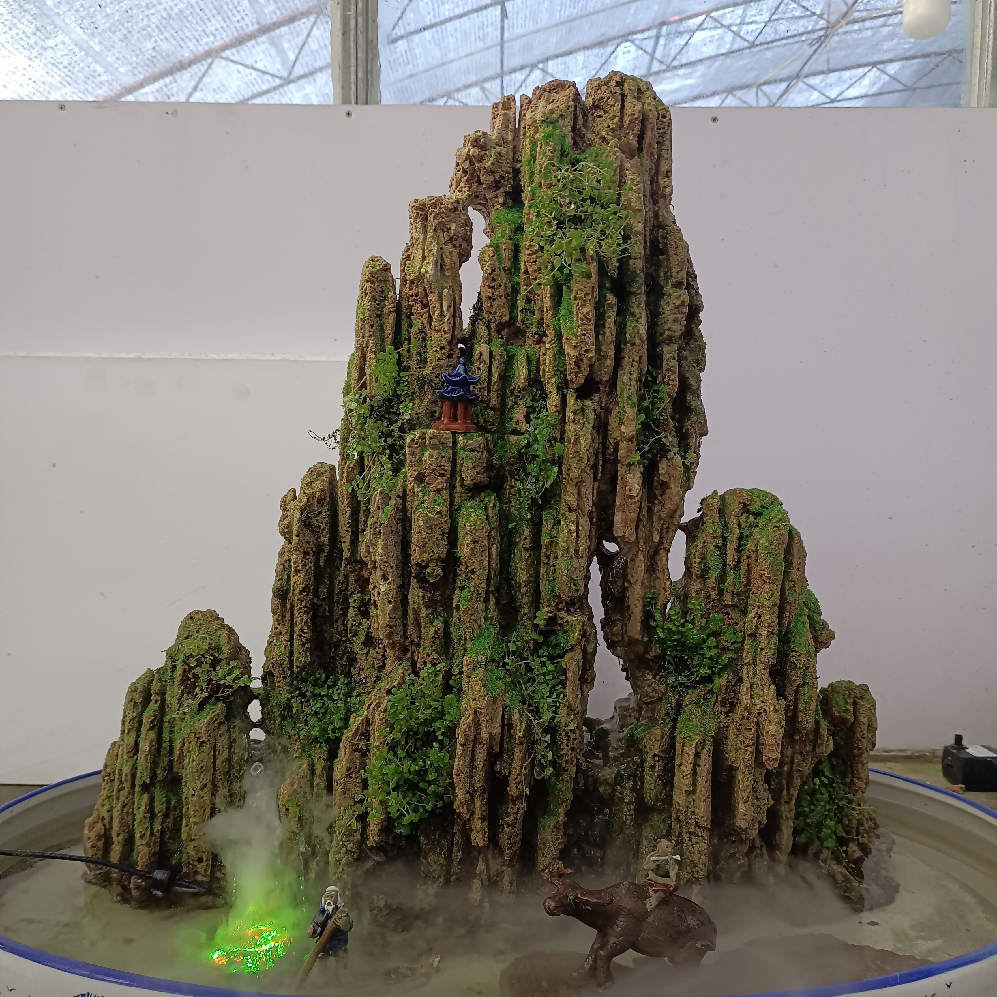 高56盆长70高山流水吸水石绿植盆景