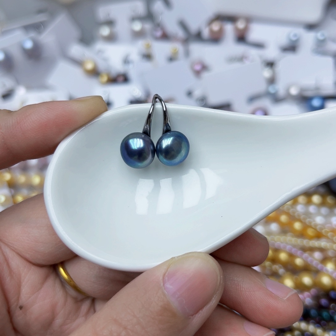 淡水珍珠耳饰银S925镶嵌