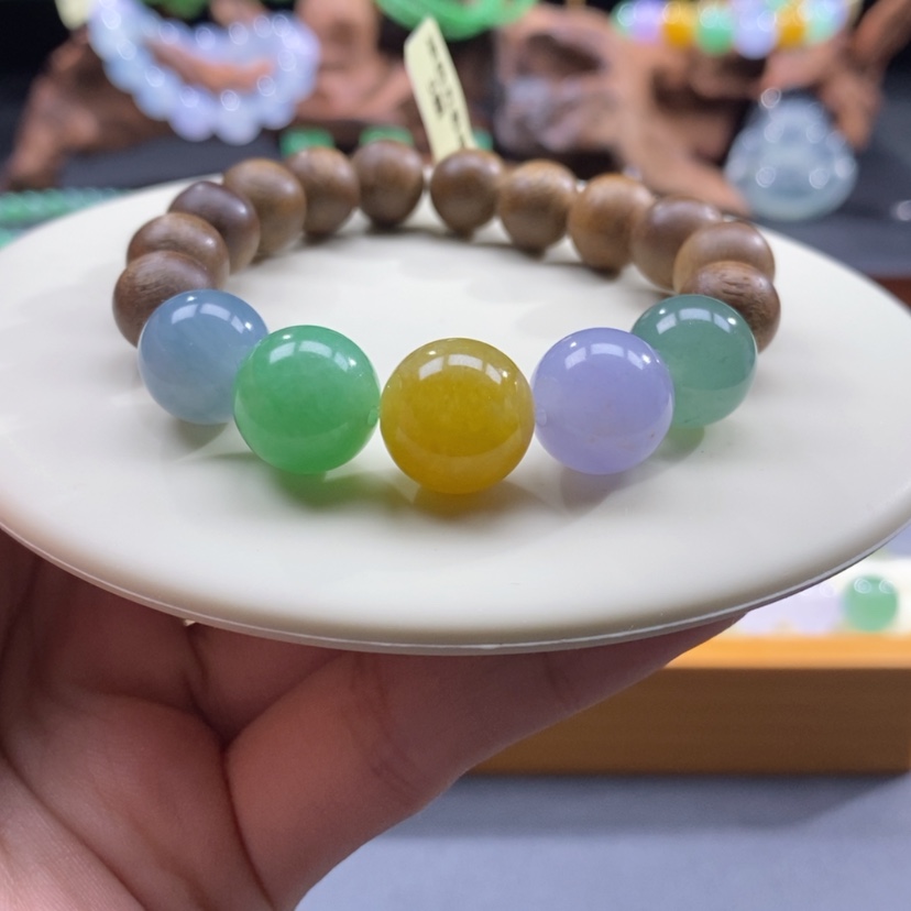 【闪购商品】沉香木手串浓五色手串卡13