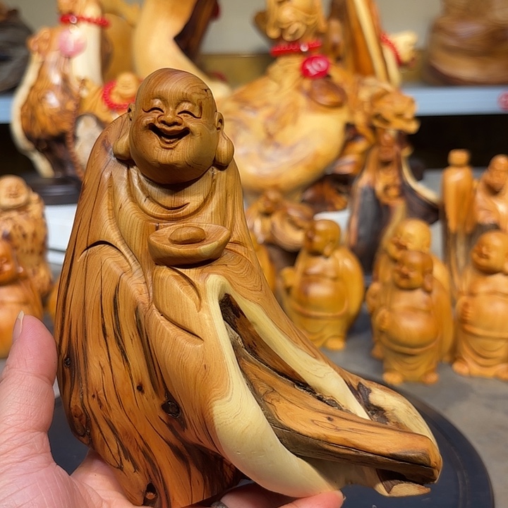 柏木太行崖柏弥勒佛