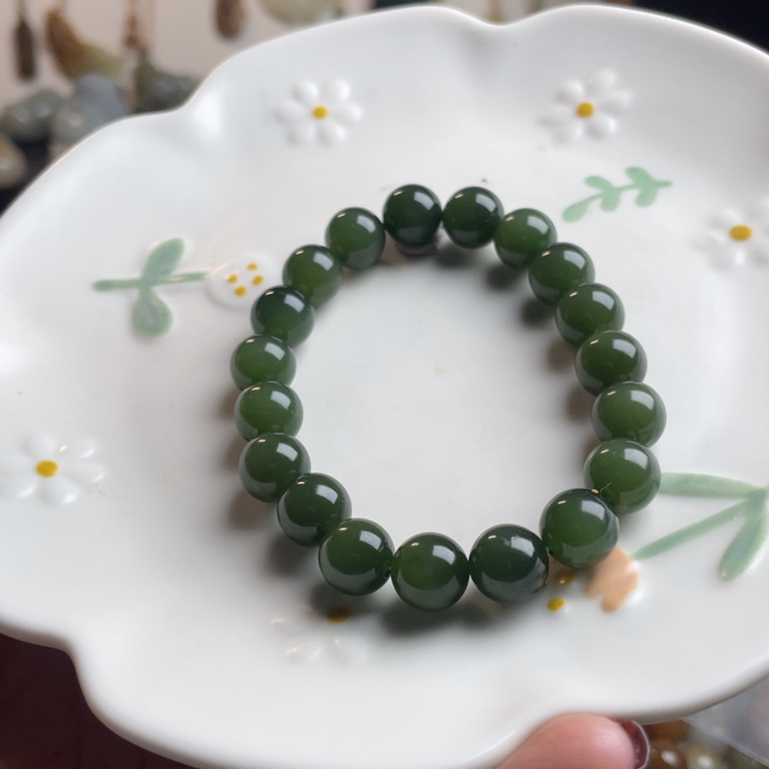 和田玉未镶嵌手链卡10碧玉果冻猫眼