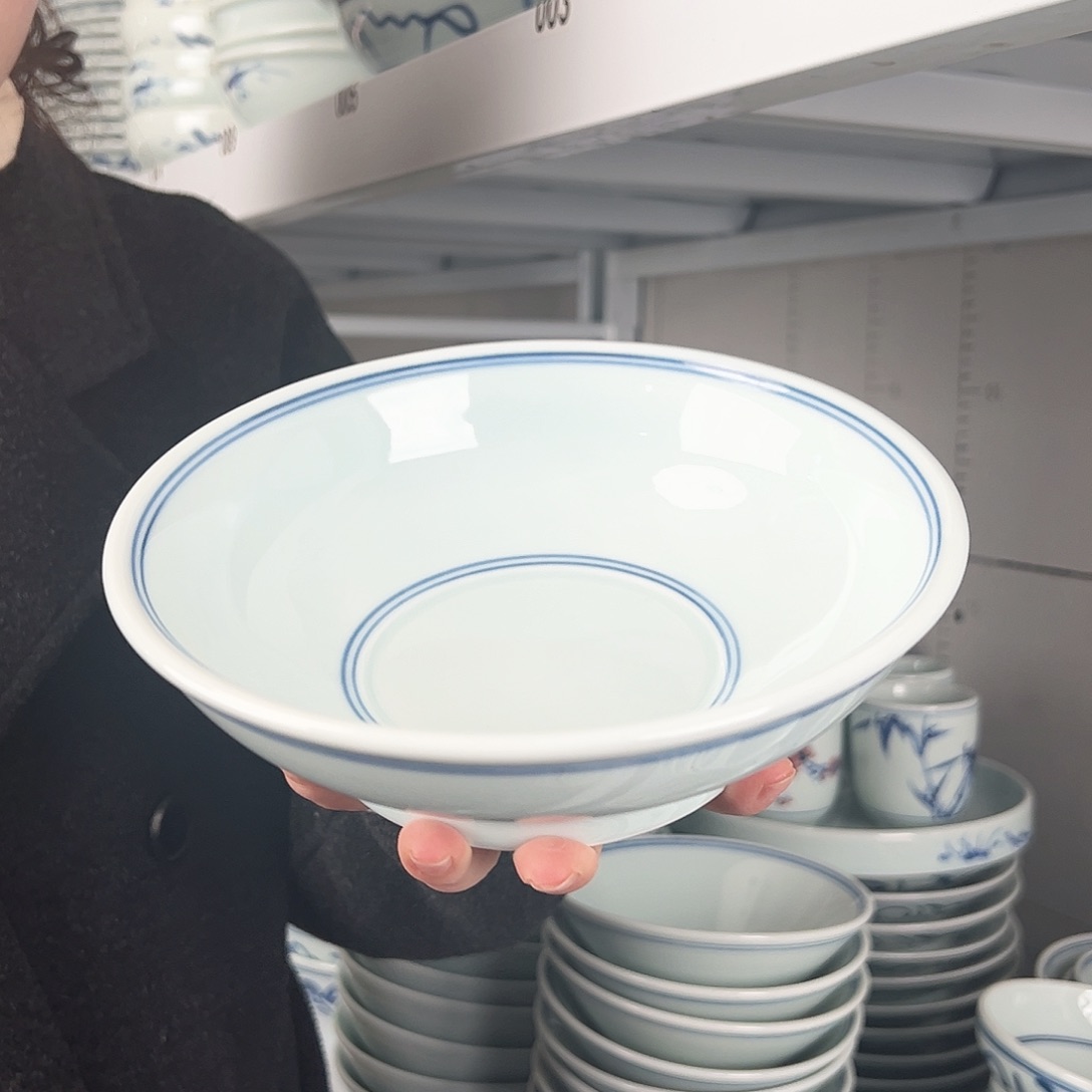 碗微瑕双线8寸高足面碗