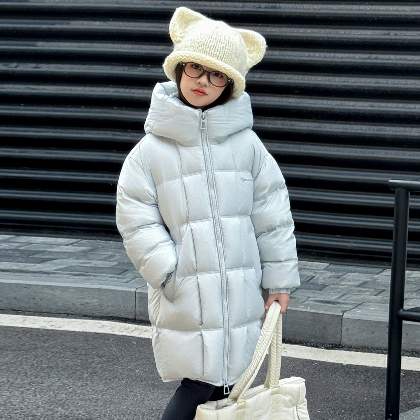 女童冬季新款羽绒服中长款鸭绒加绒加厚五防免洗保暖洋气连帽外套