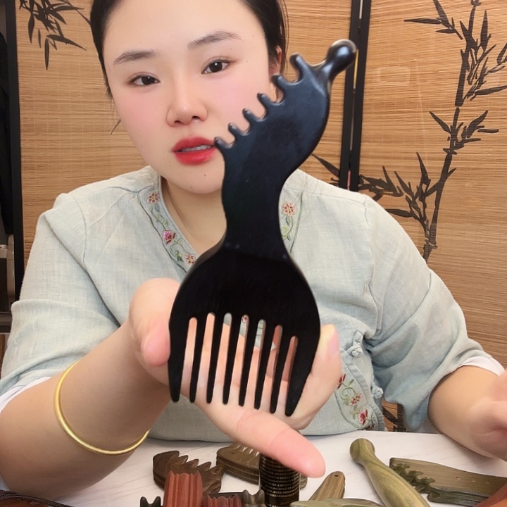 紫光檀凤凰梳子瑕疵款