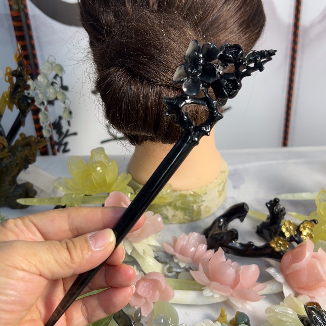 蛇纹石玉未镶嵌发饰