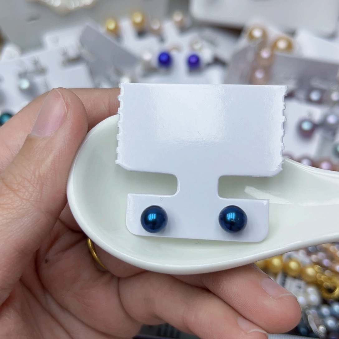 淡水珍珠耳饰银S925镶嵌