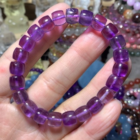 紫晶手串未镶嵌桶珠手串