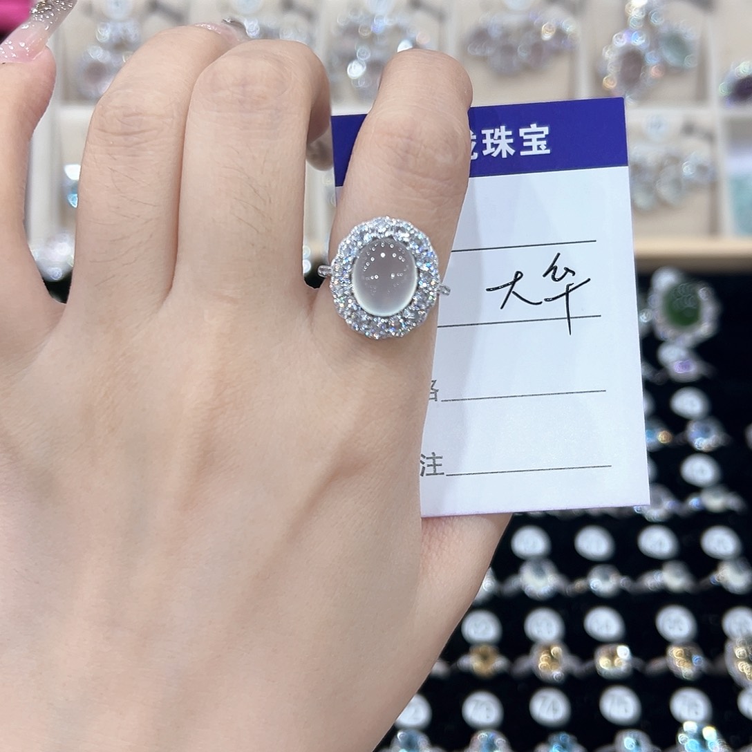 大***华黄晶戒指银S925镶嵌戒指
