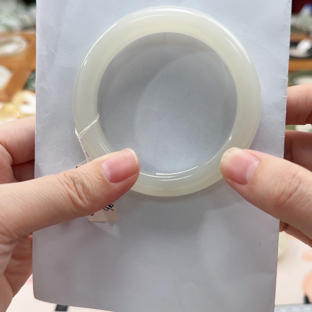 和田玉手镯未镶嵌猫*?58