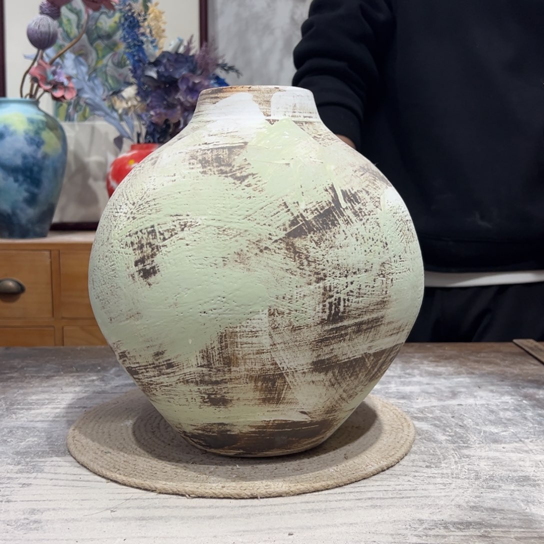 摆件陶瓷花瓶高30口8