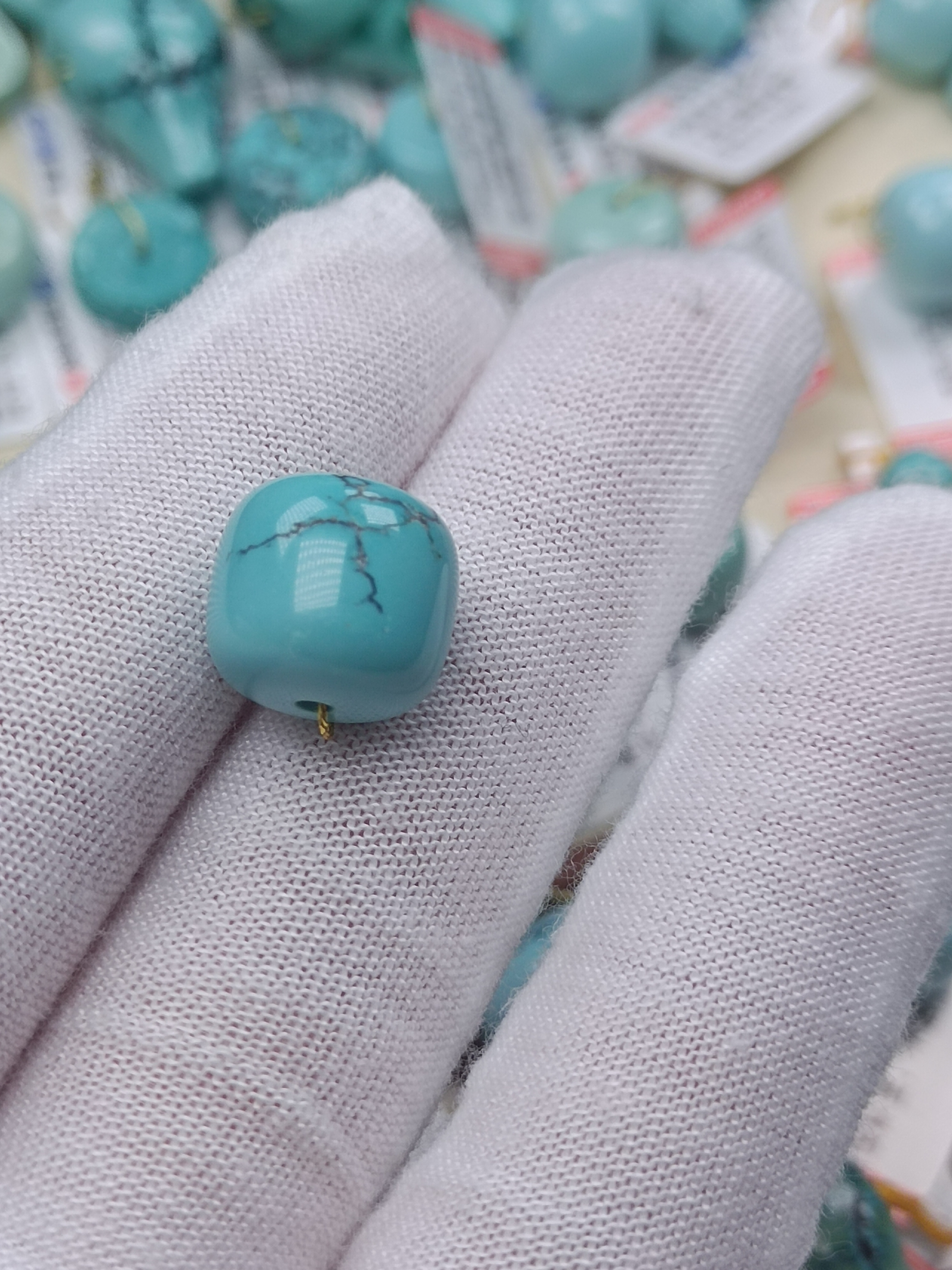 天然原矿绿松石高瓷老型