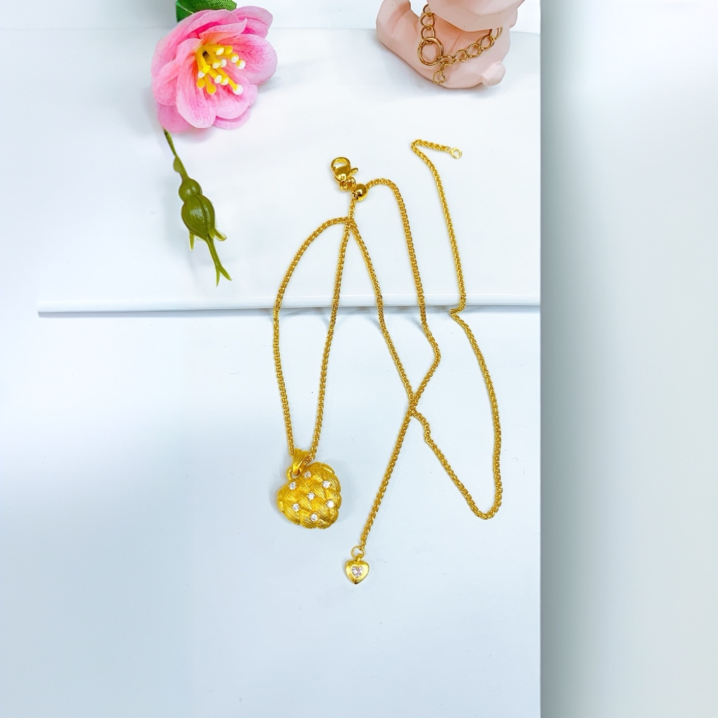 项链吊坠 K黄色A017时尚草莓项链