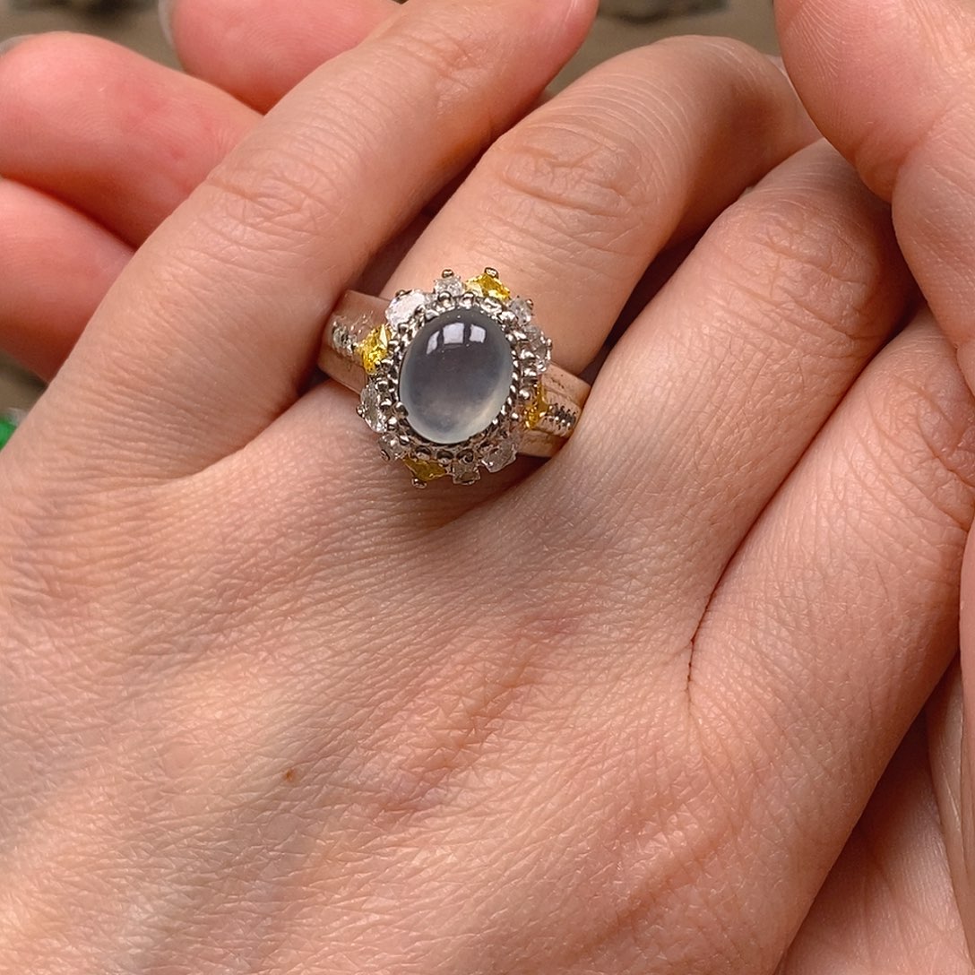 翡翠戒指未镶嵌翡翠蛋面