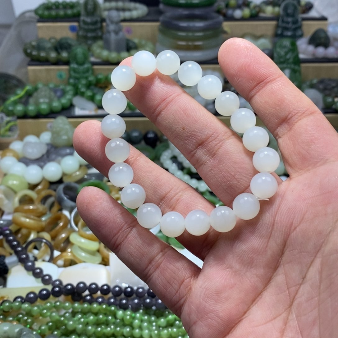 和田玉手链未镶嵌柠***天
