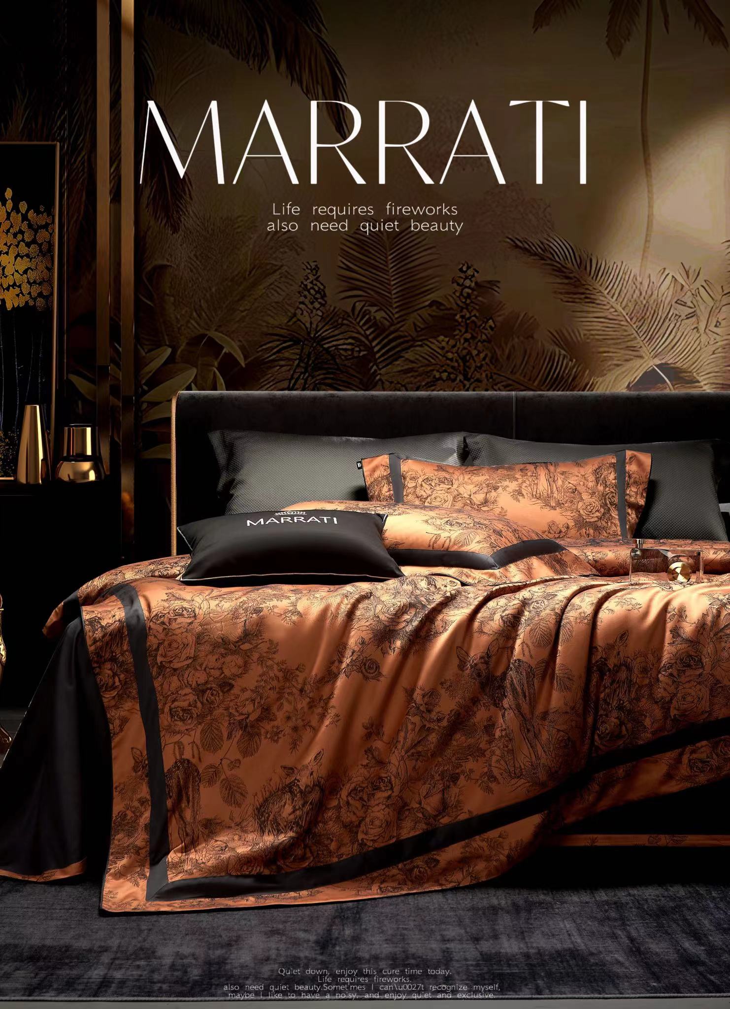 锦东家-MLD 玫瑰花园意大利进口色织全棉提花 高奢床上用品四件套