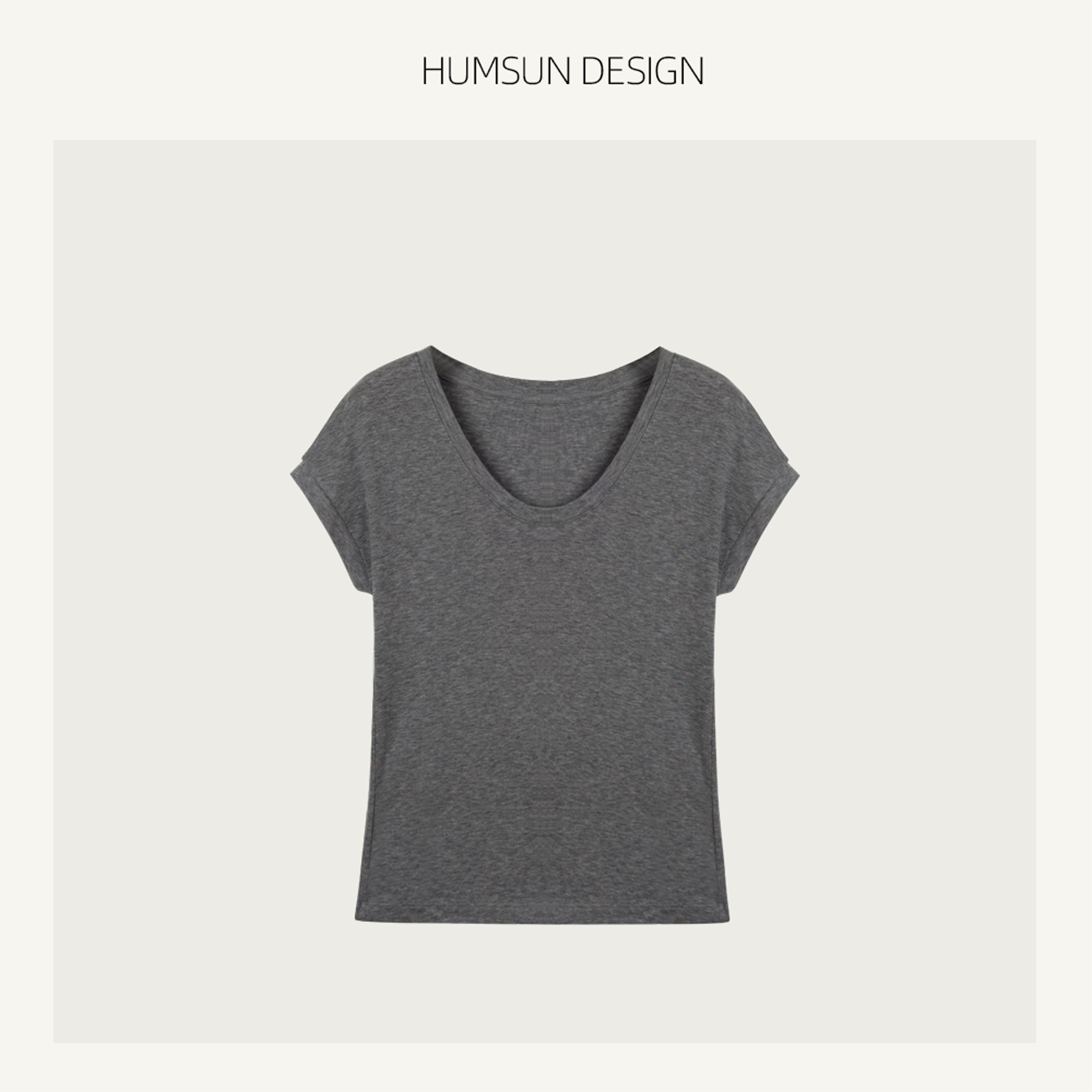 HUMSUN/禾木笙「舒适天花板」天然植物莱赛尔羊毛透气飞袖T 24A559