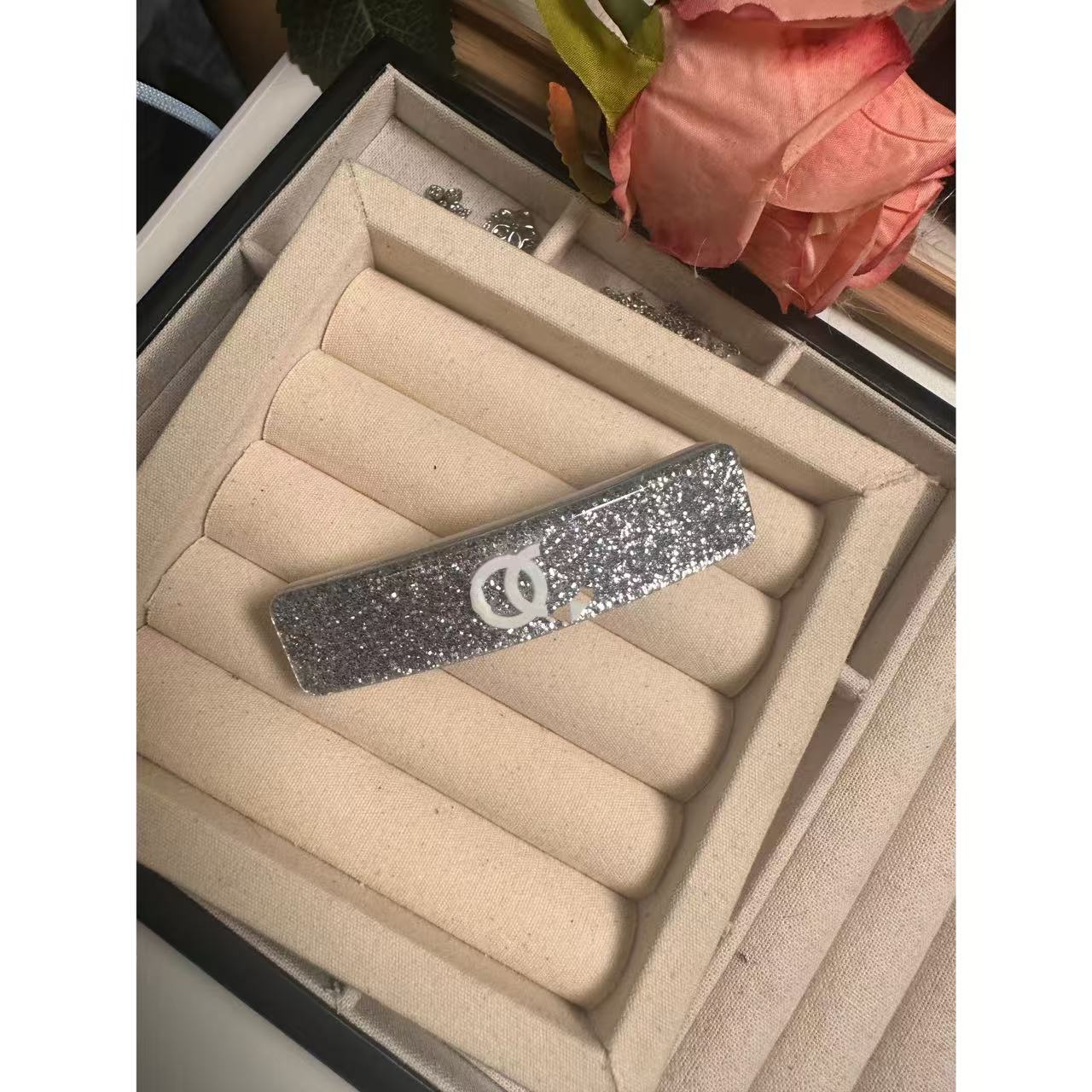 银色满钻极简风发夹 FL109