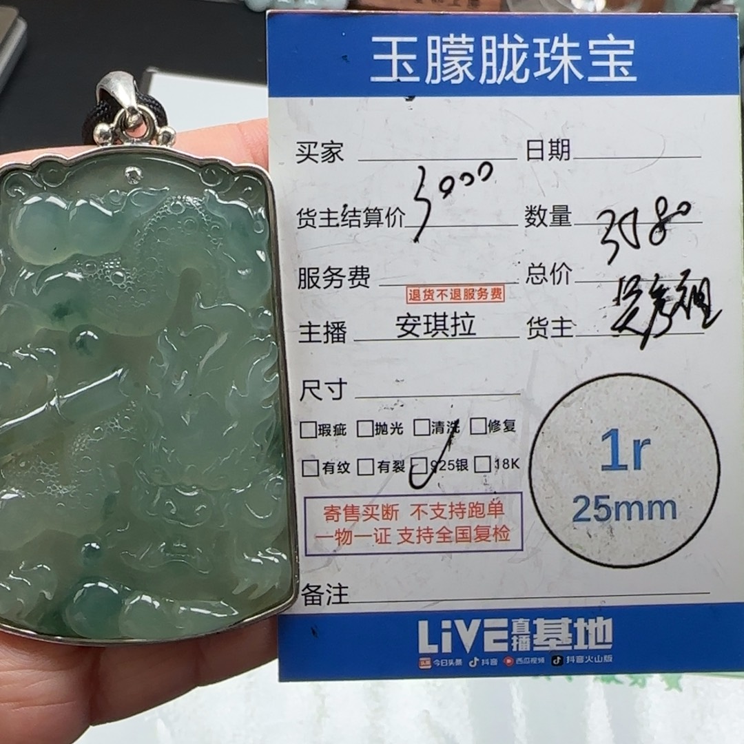 翡翠银S925镶嵌颈饰翡翠