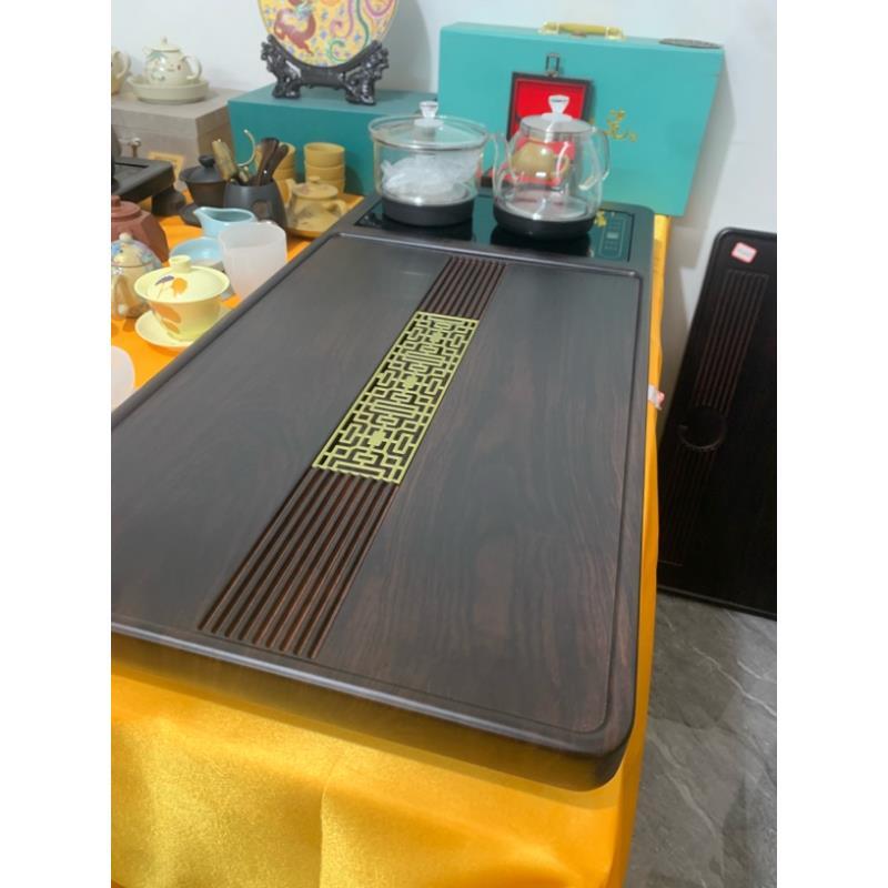 整块实木茶盘家用自动电磁炉茶台柚木茶具套装创意托盘一体一整套