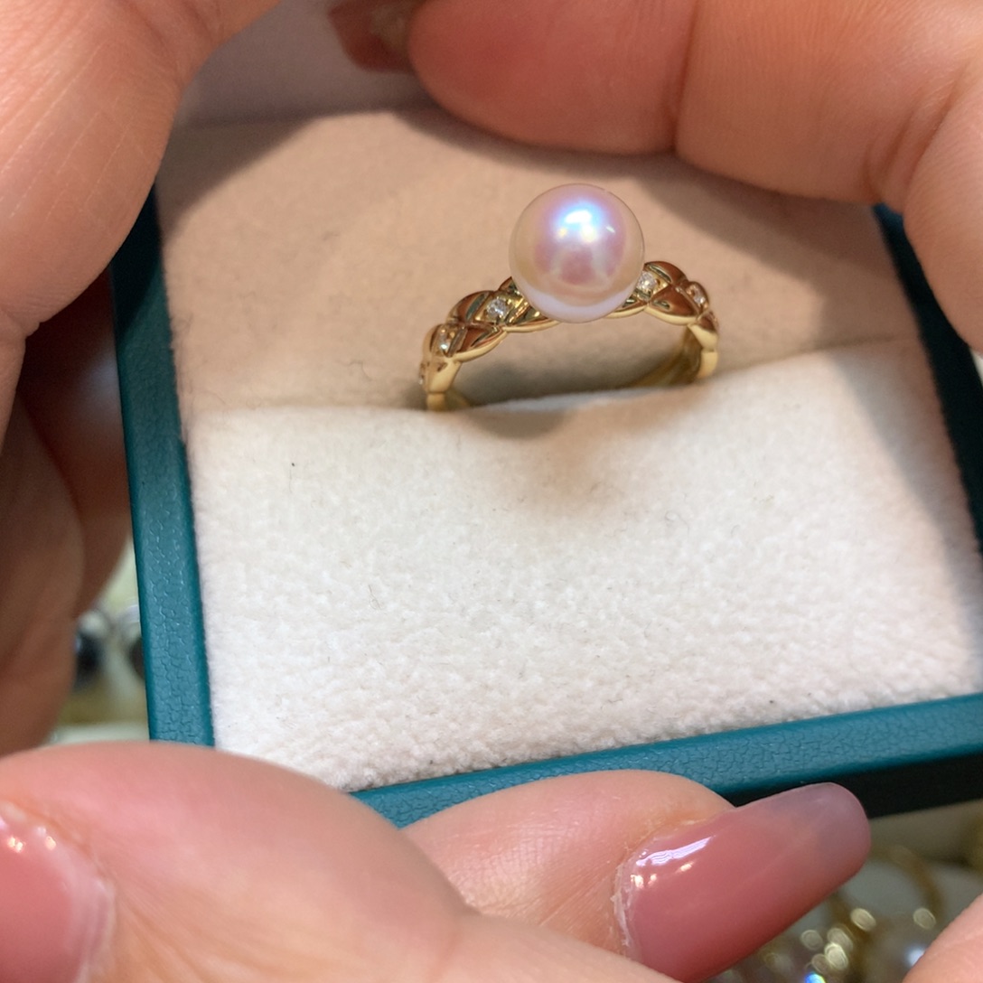 海水珍珠戒指银S925镶嵌