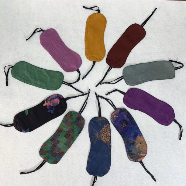 100桑蚕丝花萝眼罩可调节绳带