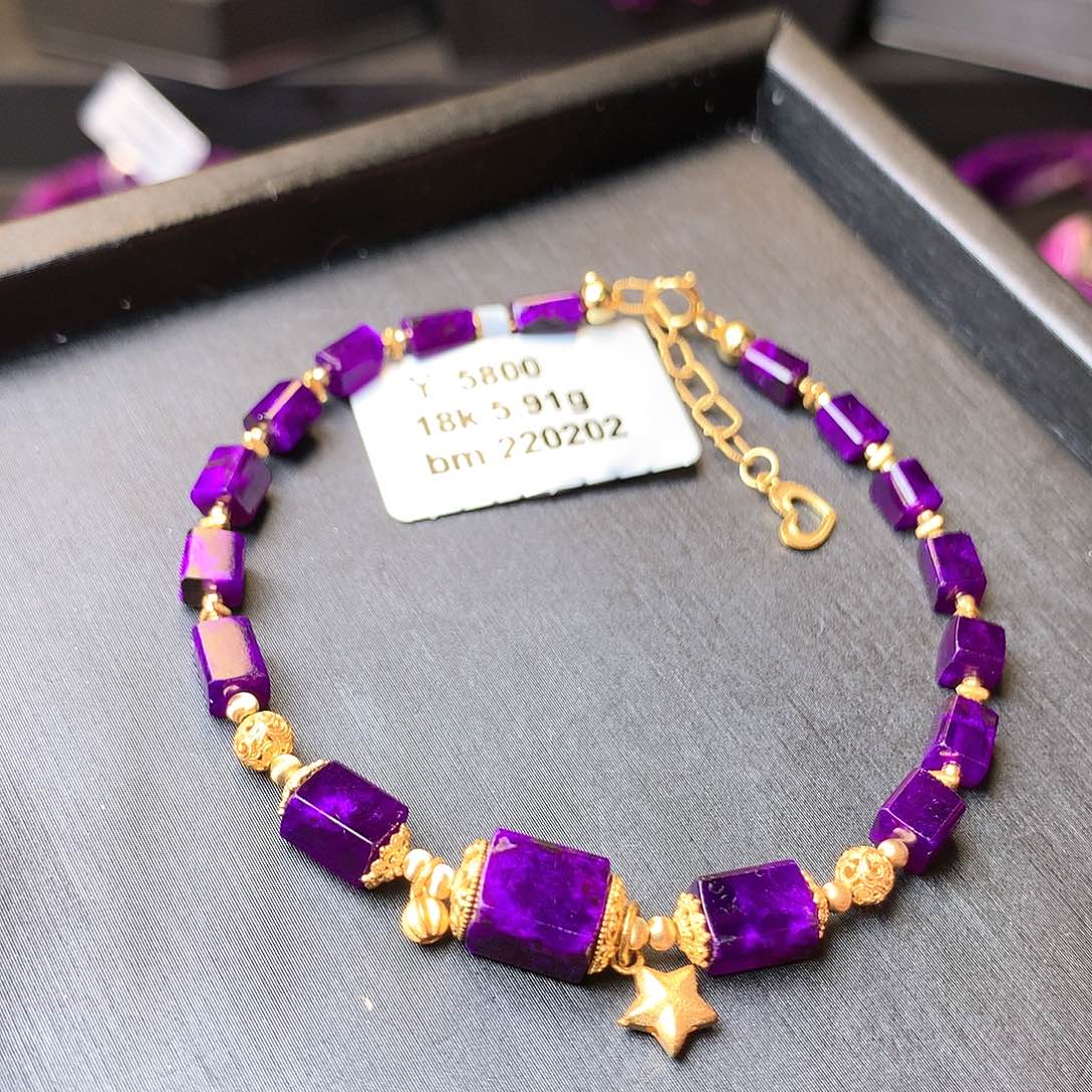 苏纪石（舒俱来）手串18K金镶嵌