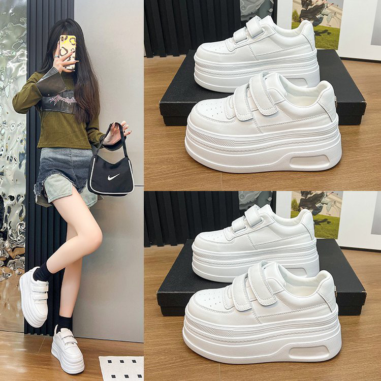 真皮厚底小白鞋女8公分增高2025新款春秋单鞋女小个子显高休闲