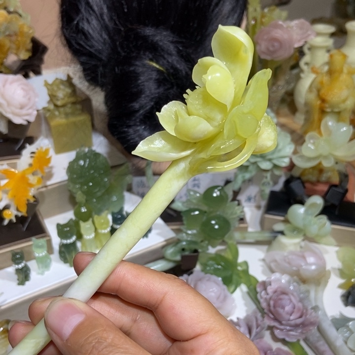 未镶嵌蛇纹石玉发饰