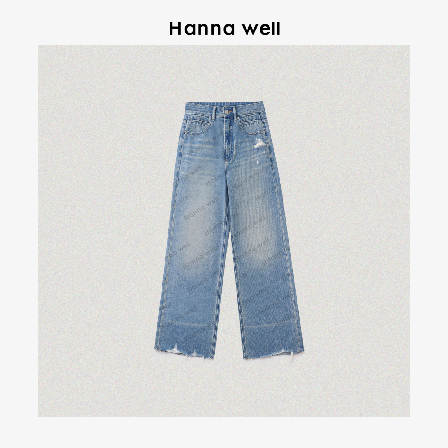 妞子与墩子“小破牛”超绝神裤！25春夏高级磨破水洗牛仔裤 KZ5A0264