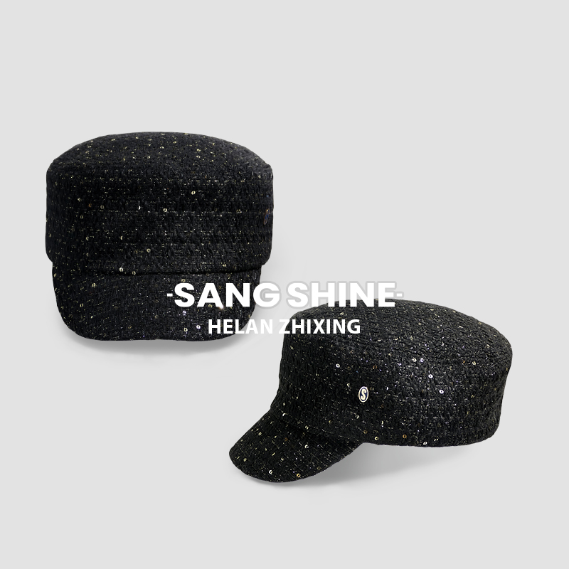 【赫澜织星】平顶马术帽100%真丝含羊毛linton进口面料时尚气质秋冬