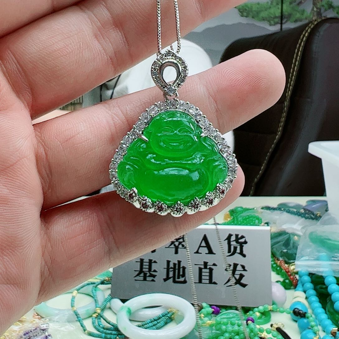 翡翠吊坠(赠链)银S925镶嵌